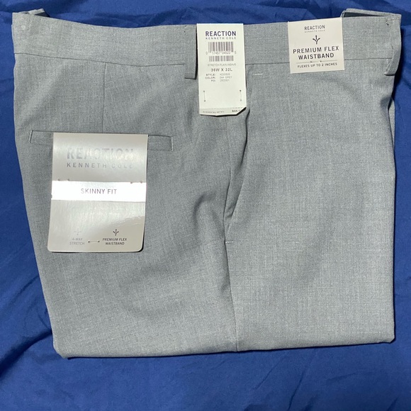 Kenneth Cole® Reaction Skinny Fit Dress Pants with Premium Flex Waistband. - Picture 1 of 6